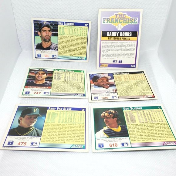 Vintage Mixed Lot Of 6 Mixed Player Pittsburgh Pirates Score 1991 Baseball Cards - Picture 2 of 8